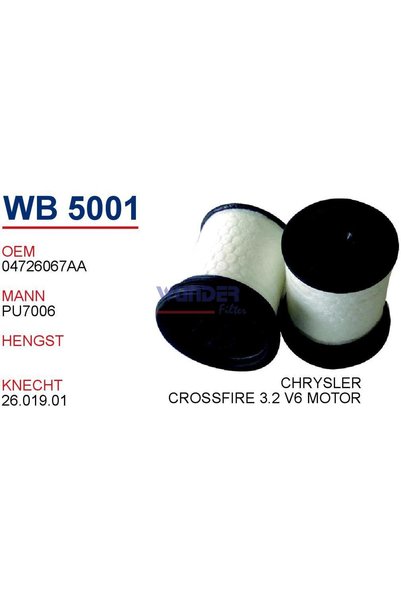 WUNDER 04726067AA CHRYSLER GRAND CHREKOE 3.0 CRD WB5001