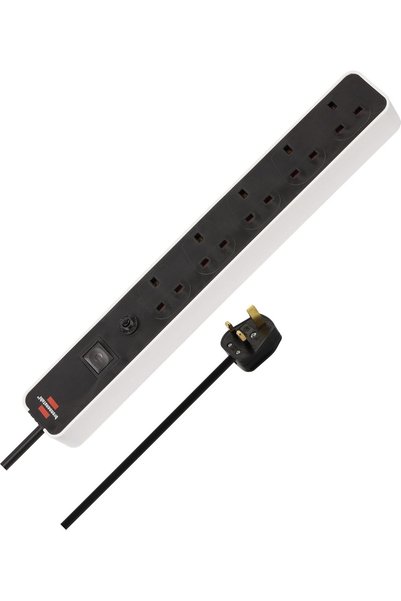 Brennenstuhl Ecolor 5-way extension lead white/black (Power Strip 5-way with ...