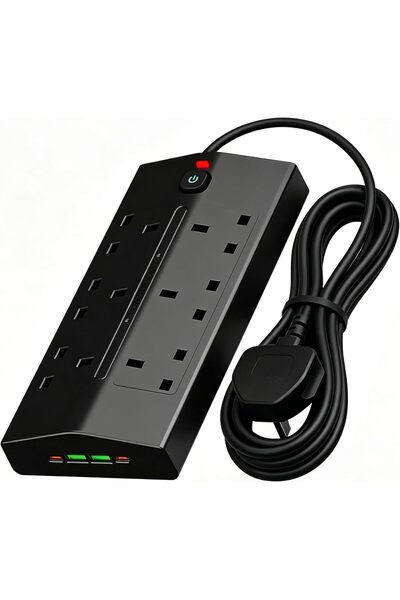 Generic Electrical Power Strip, Extension Cord Plug 10 UK Socket & USB A&C, 2...
