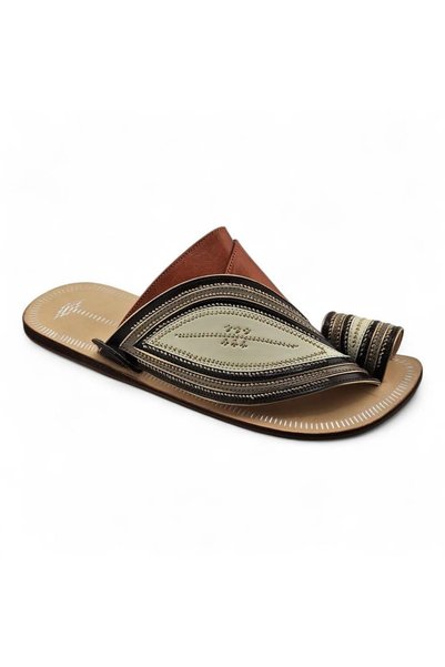 Al fanoos Embroidered Handmade Arabic Sandals for Men