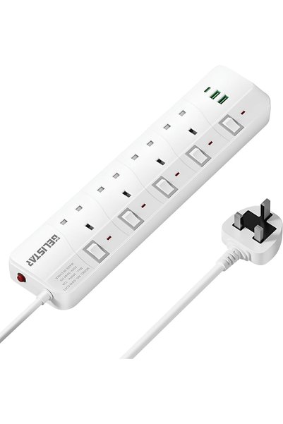 Aroni Power Extension Cord 3M, 4 AC Outlets, 2 USB Ports, Switch, Heavy Duty