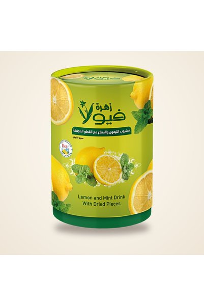 VIOLA FLOWER مسحوق مشروب الليمون والنعناع سريع التحضير، مع قطع من الليمون وال...