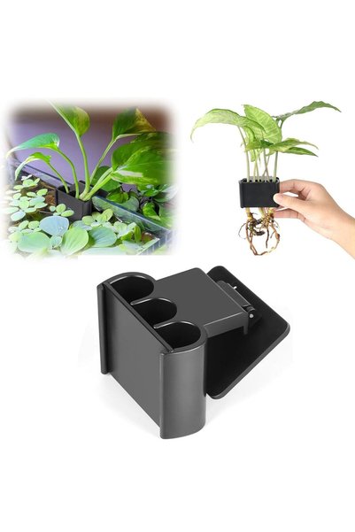 X SPRING Aquarium Plant Stand, 3 Holes Hanging Aquatic Plant Holder with Clip...