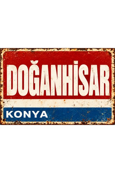 Lucena Doğanhisar Konya Retro Vintage Metalni Znak sa Efektom Istrošenosti De...
