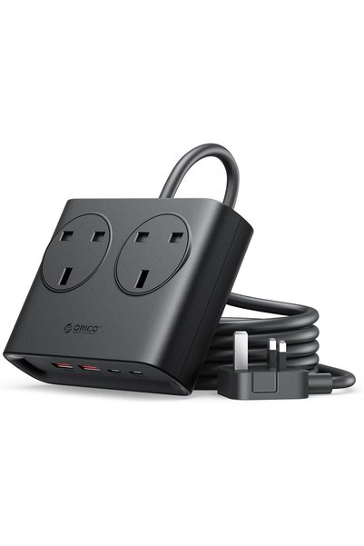 Orico وصلة تمديد PD بقدرة 20 واط مع فتحات USB، مقبس تمديد ثنائي الاتجاه مع فت...