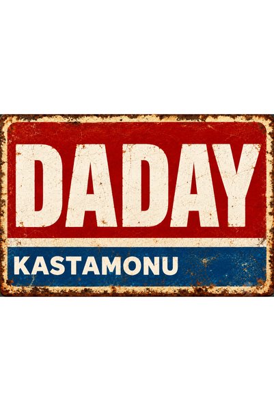 Lucena Daday, Kastamonu – Tablou decorativ de perete din metal, în stil retro...