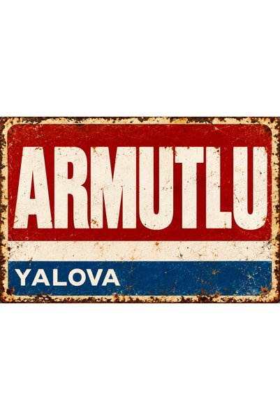 Lucena ARMUTLU YALOVA Tablou de perete retro din metal, placă decorativă în s...