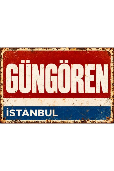 Lucena Tablou de perete retro-vintage din metal, în stil Güngören, Istanbul, ...