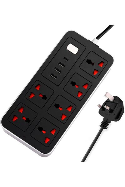 NECOMI Universal Power Cord Expansion Lead Socket, Wall Plug Adapter,with (2....