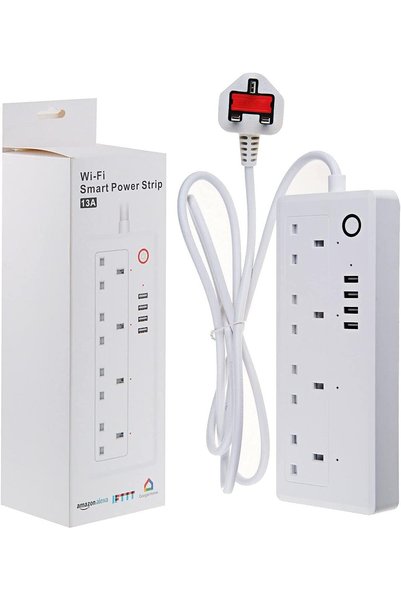 GENERAL HWEN-JP Smart Power Extension WiFi Plug Surge Protector, 13A, 4 USB P...