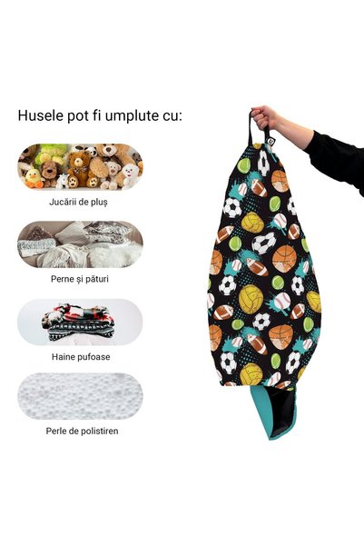 Updeco Husă exterioară pentru puf în formă de pară de piersic, fără umplutură...