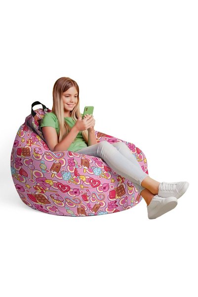 Updeco Fotoliu Puf Bean Bag tip Para L, impermeabil, interior/exterior, sac i...