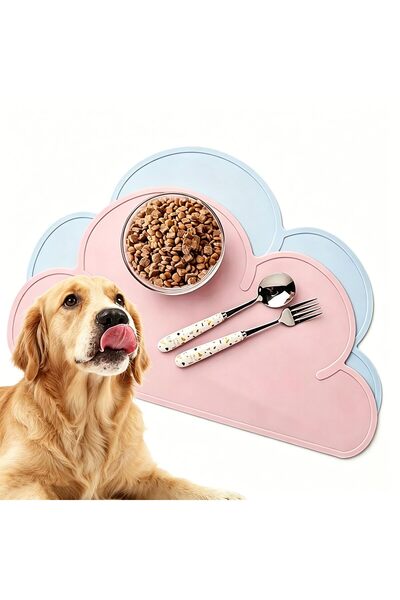 Generic Silicone Pet Placemat 2 Pack with 1 Inch Raised Edge, 48x28cm