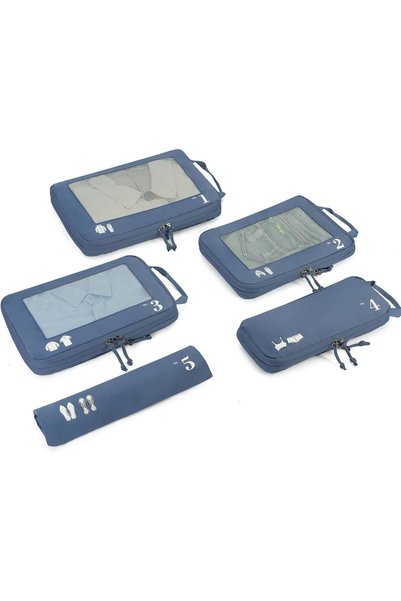 ECOHUB 5 Set Compression Packing Cubes, Tear-resistant Luggage Packing Organi...