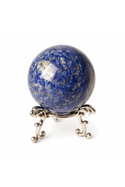 craftmystic Sferă din cristal , 5-6 cm, cu suport metalic - Lapis Lazuli