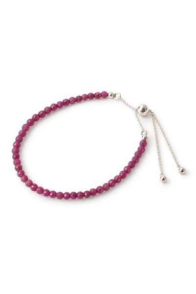 craftmystic Brățară cu Rubin fațetat, Argint 925 - Încredere și curaj