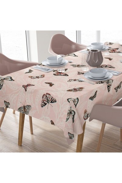 Dimcol Τραπεζομάντηλο Butterfly Square, Κοραλλί, 90 x 90 εκ., 70% Βαμβάκι, 30...