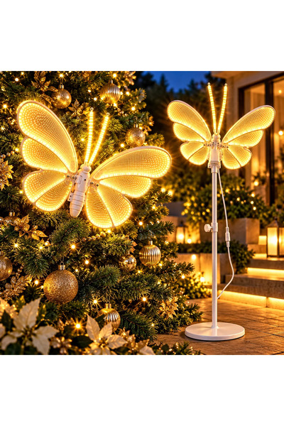 JML Fluture Decorativ LED 3D 53x37cm, cu Sunete si Aripi in Miscare, Lumina A...