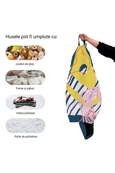 Updeco Husa exterioara Puf Bean Bag tip Para L, fara umplutura, impermeabil, ...