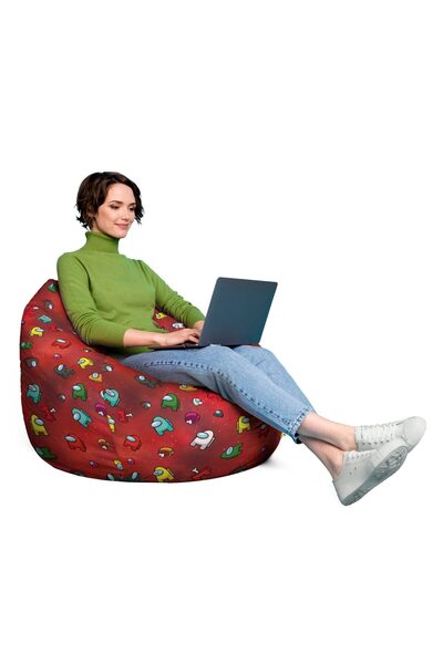 Updeco Fotoliu Puf Bean Bag tip XL, impermeabil, pentru interior/exterior, sa...