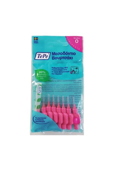 TePe Γνήσιες Μεσοδόντιες Βούρτσες 0.4mm Ροζ 8τμχ