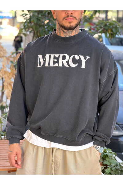 manch collection 25-12 Yıkamalı Mercy Oversize Sweatshirt