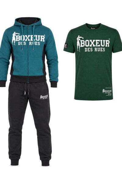 Boxeur Des Rues Set: Hanorac albastru petrol + Pantaloni de trening antracit ...