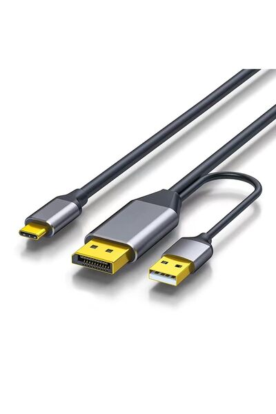 AZONEE كابل محول HDMI إلى USB C بدقة 4K60Hz وطول 6.6 قدم، محول DP ذكر إلى Typ...