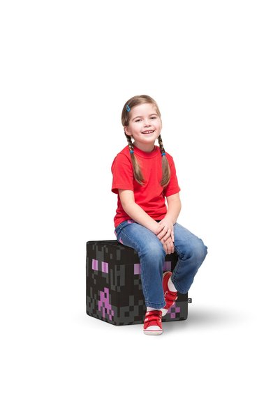 Updeco Taburet Cub L, din burete, material textil, cu husă detașabilă, dimens...