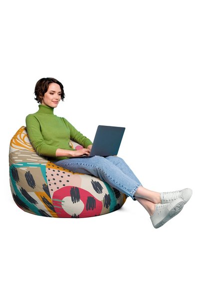 Updeco Fotoliu puf Pear XL, impermeabil, pentru interior/exterior, cu sac int...