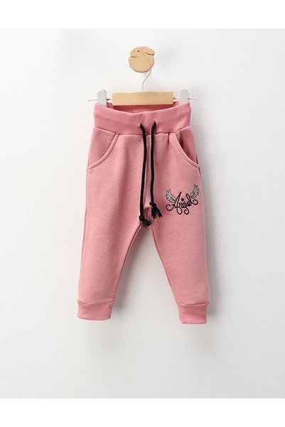 MiniKids Pantaloni plusati Angel, roz prafuit