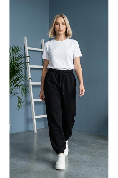 new ats Pantaloni jogger pentru femei, cu două fire, cu tiv elastic și croi l...