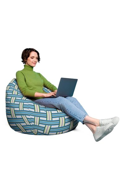 Updeco Fotoliu puf Pear XL, impermeabil, pentru interior/exterior, cu sac int...