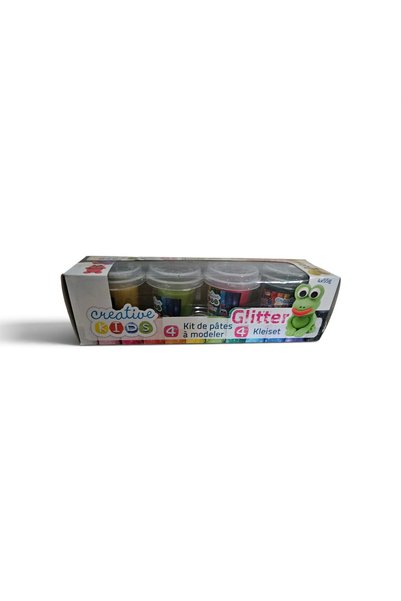 Creative Kids Set de plastilină Glitter – 4 culori, 4x55g, pentru modelarea c...