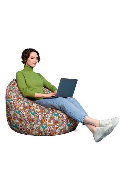 Updeco Fotoliu Puf Bean Bag tip XL, impermeabil, pentru interior/exterior, cu...