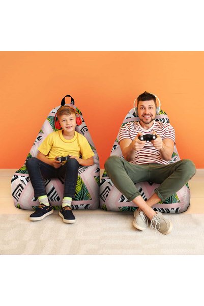 Updeco Fotoliu Puf Bean Bag tip Chill, sac interior, impermeabil, pentru inte...