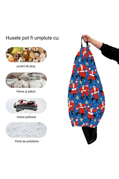Updeco Husa Puf Beanbag tip Para L, impermeabil, cu maner, 80 x 80 x 55 cm, J...