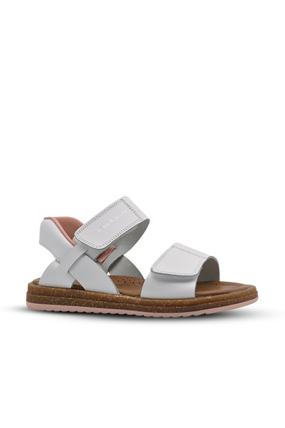 kids A more Minta Girl's Leather Sandals White