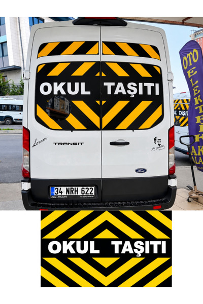 KAPOTO Ford Transit-Compatible School Bus and Service Vehicle Vinyl Wrap, Sti...