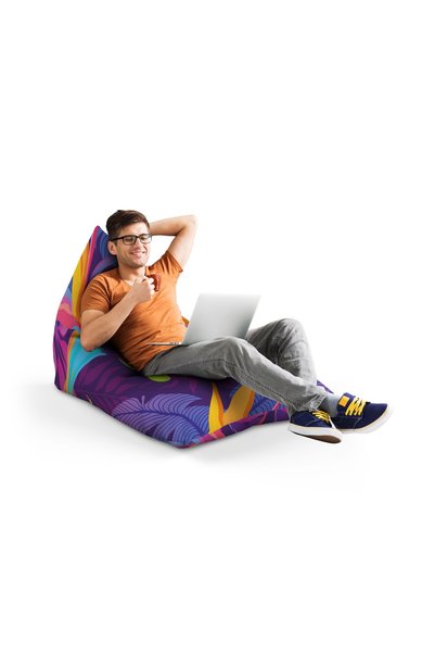 Updeco Fotoliu Puf Bean Bag tip Lounge, sac interior, impermeabil, pentru int...