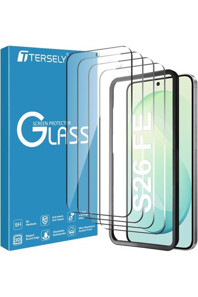 T Tersely 4 قطع واقي شاشة زجاجي 9H لهاتف سامسونج جالاكسي S26 5G FE