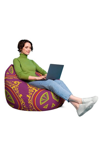Updeco Fotoliu Puf Bean Bag tip XL, impermeabil, pentru interior/exterior, cu...