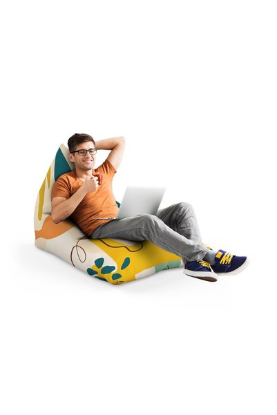 Updeco Fotoliu tip puf lounge, sac interior, impermeabil, pentru interior/ext...
