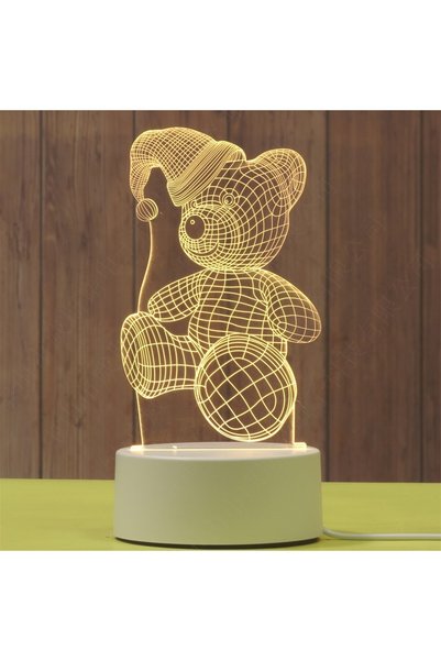 Evolium Decorative led lamp, 20 cm high, white, evolium, 3d, bear with a hat,...