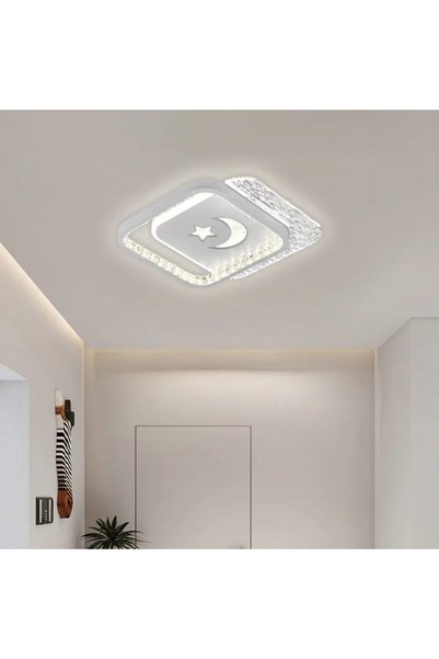 Evolium Lustra LED PERU 38W, 2 Patrate, lumina Rece/Calda/Neutra, Alb