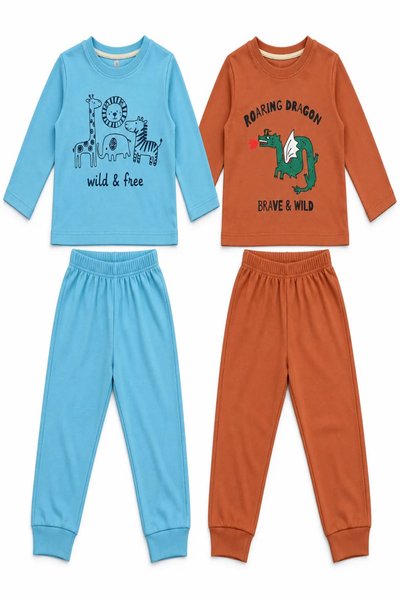 aden kids Girls' and boys' jersey pajama sets
