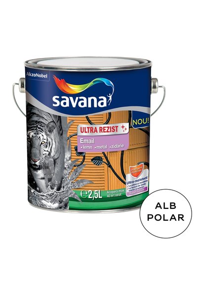 Savana Email lemn/metal Ultra Rezist interior/exterior alb polar, 2,5 l