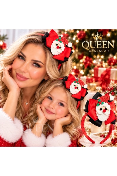 QUEEN AKSESUAR تاج بتصميم نجمة حمراء وسوداء، مزين بشرائط لامعة وبريق لعيد الم...