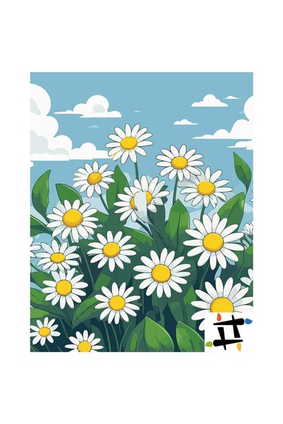 Painting-numbers Set pictura pe numere Zambet de margarete 6994, panza pe ram...