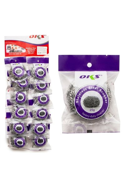 OEM Stainless Steel Wire Scourers, 25 g, Pack of 12